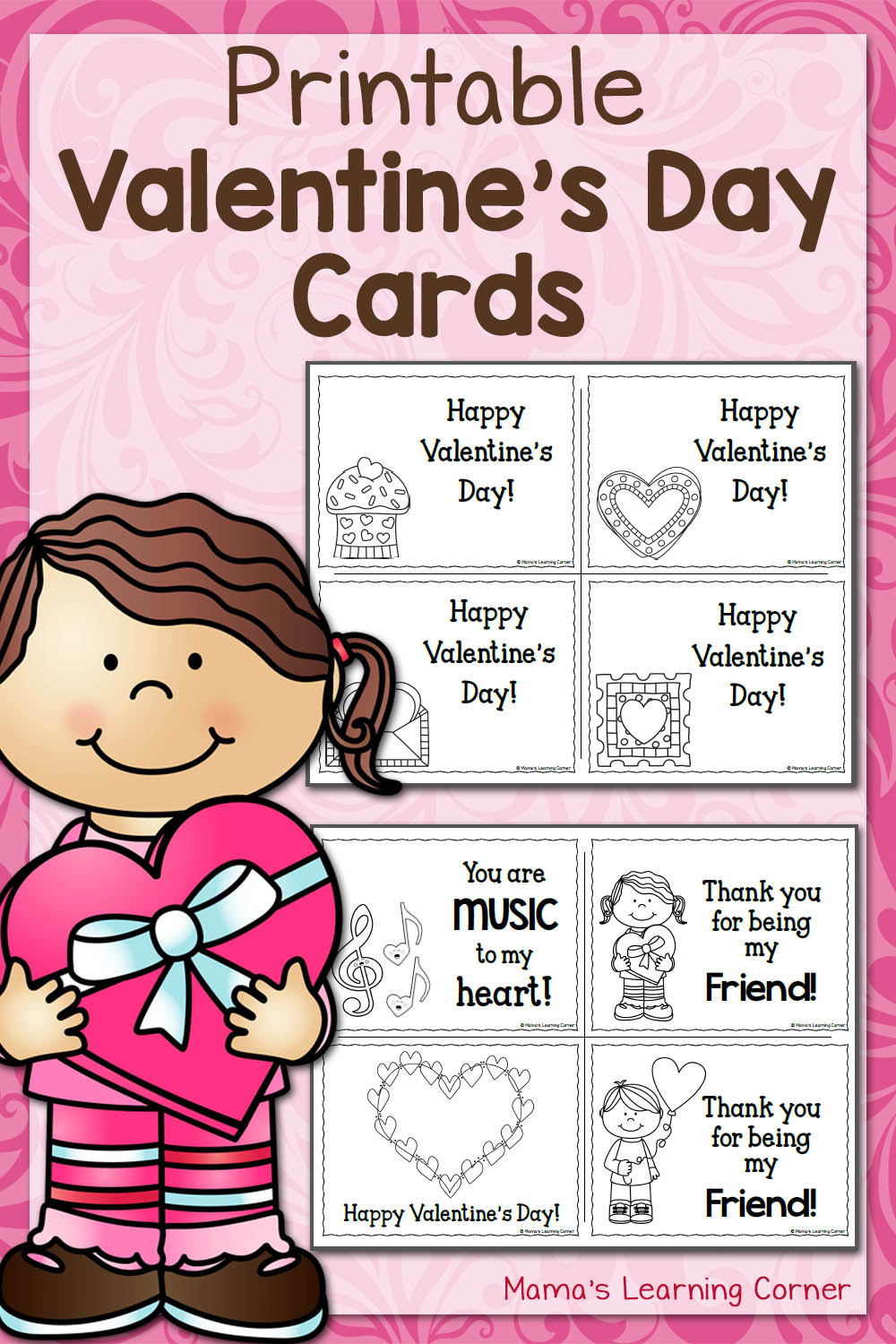 Printable Valentine'S Day Cards - Mamas Learning Corner with regard to Printable Valentine'S Day Card