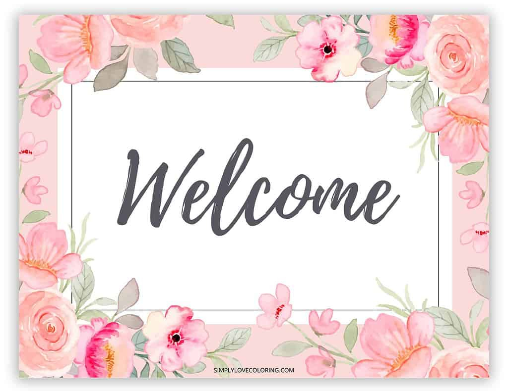Printable Welcome Sign (Free Pdf Download) - Simply Love Coloring within Editable Free Printable Welcome Sign Template