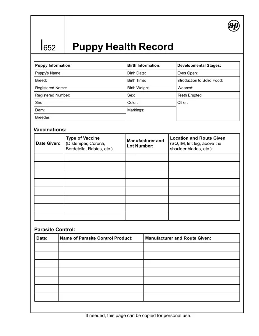Puppy Health Record ≡ Fill Out Printable Pdf Forms Online pertaining to Free Printable Pet Vaccination Record