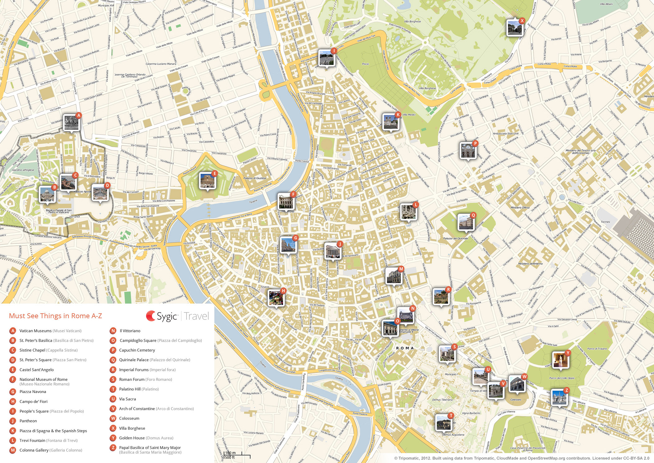 Rome Printable Tourist Map | Tripomatic within Printable City Map Of Rome Italy