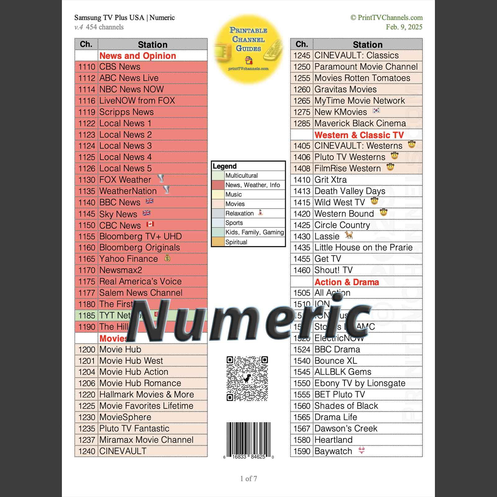 Samsung Tv Plus Channel Guide | Usa |Channel Number throughout Samsung Plus Tv Channel List Printable