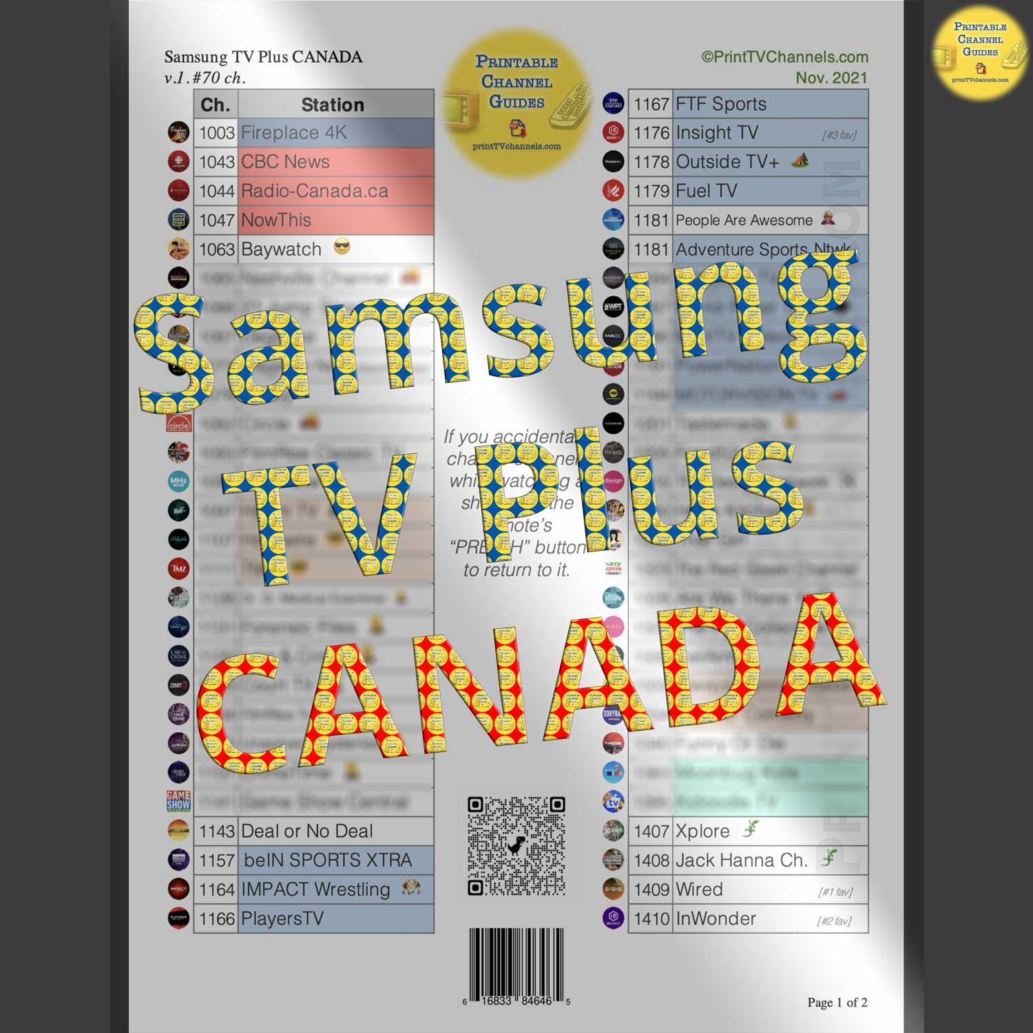 Samsung Tv Plus Stations Canada 2021 - Free Printable Pdf pertaining to Samsung Plus Tv Channel List Printable