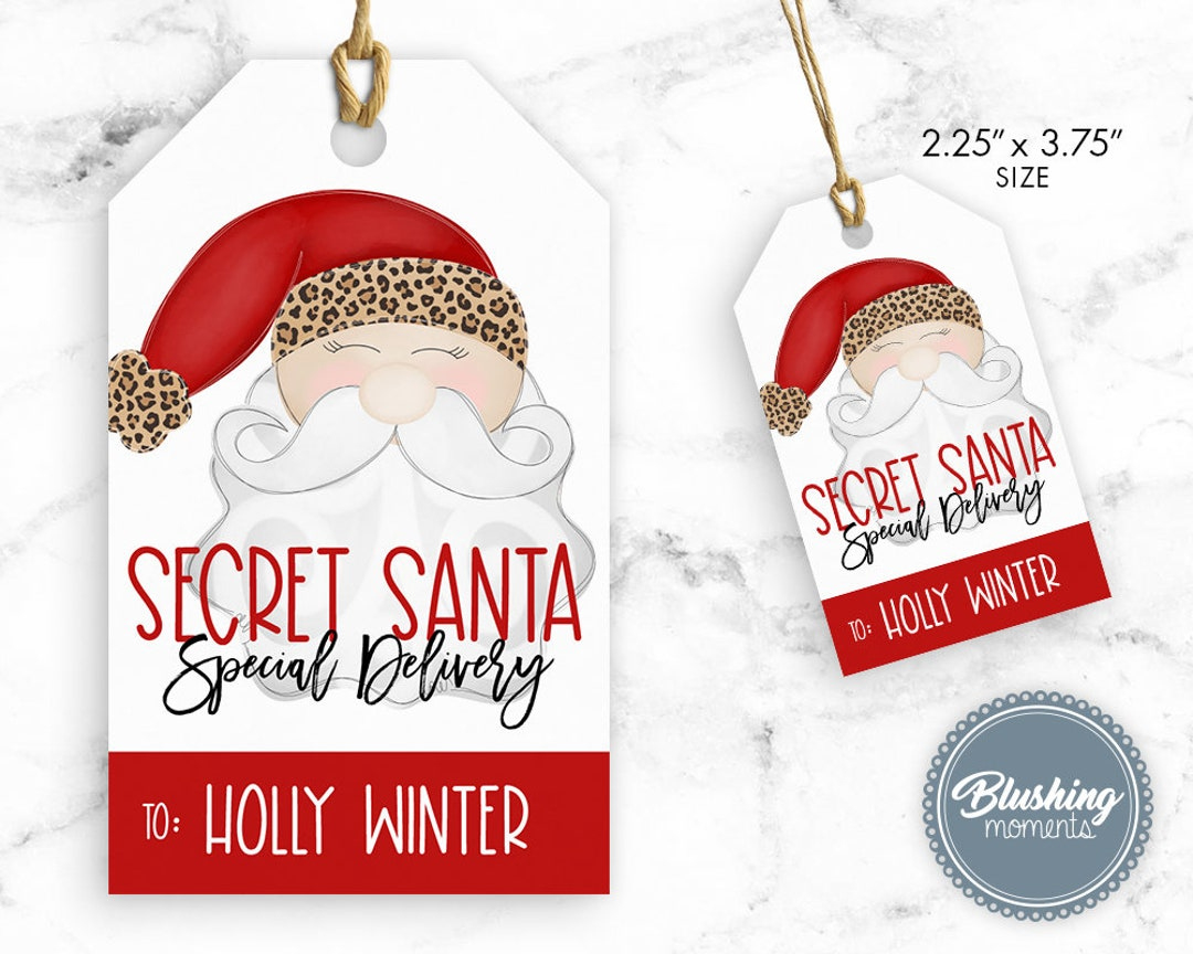 Secret Santa Tags-Printable Christmas Secret Santa Claus Special inside Printable Secret Santa Gift Tags