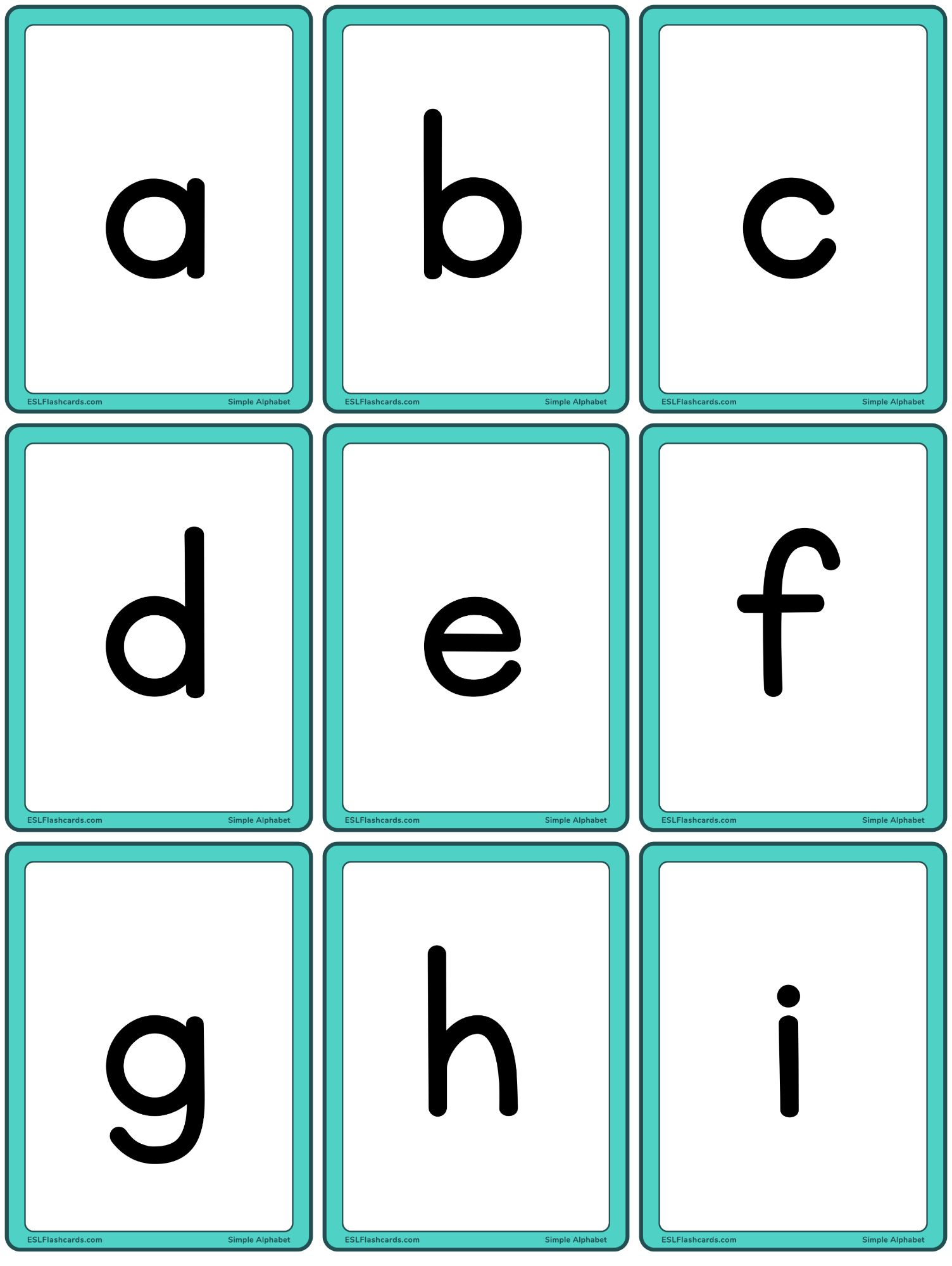 Simple Alphabet – Esl Flashcards intended for Free Printable Alphabet Flashcards Upper And Lower Case