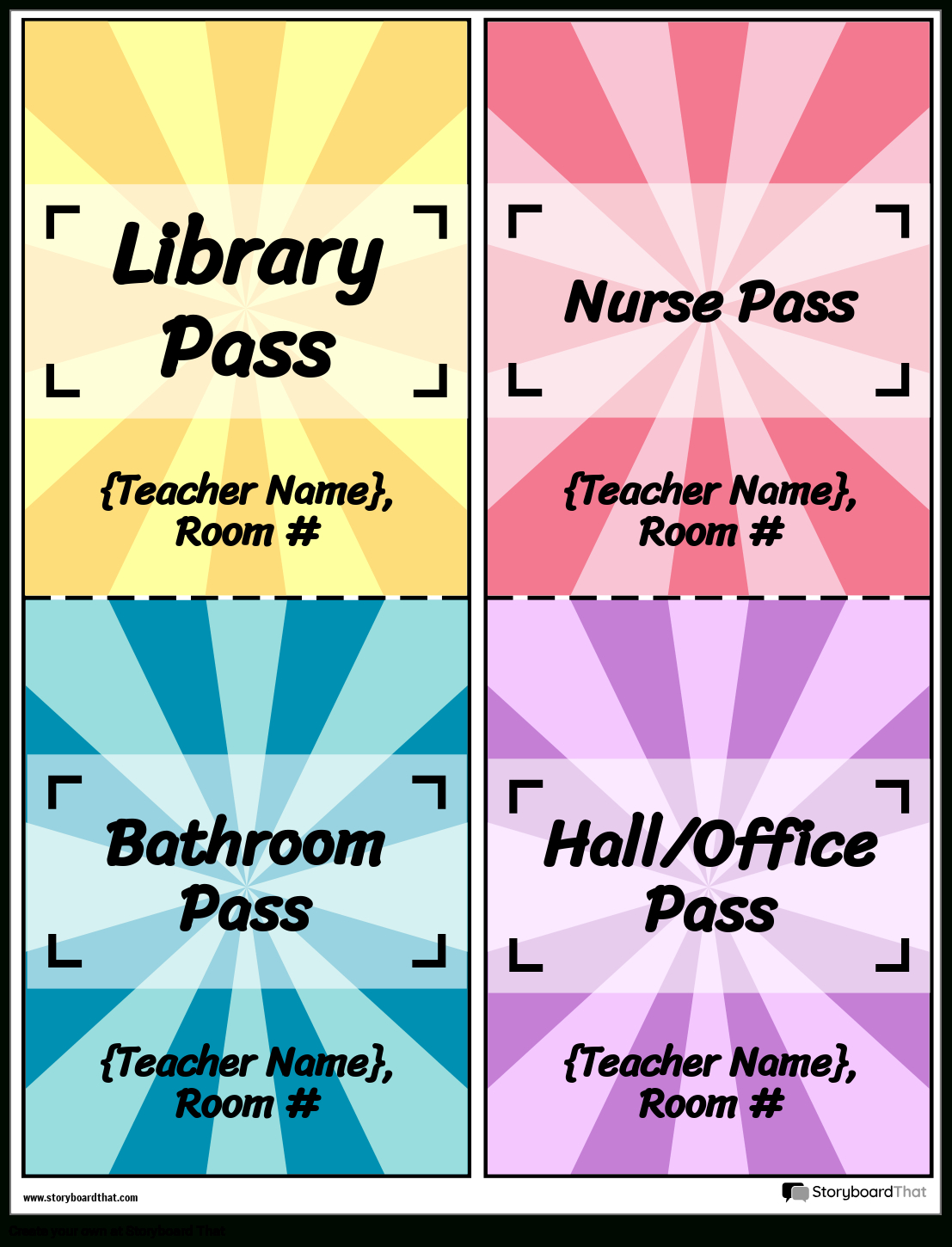 Storyboard That: Free Printable Hall Passes For Classrooms pertaining to Free Printable Hall Passes