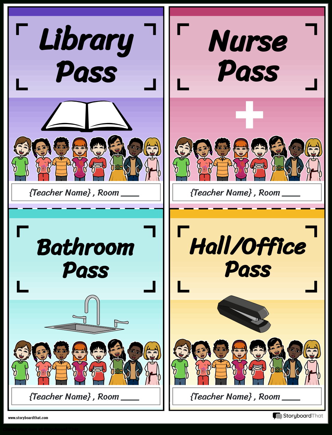 Storyboard That: Free Printable Hall Passes For Classrooms throughout Free Printable Hall Passes