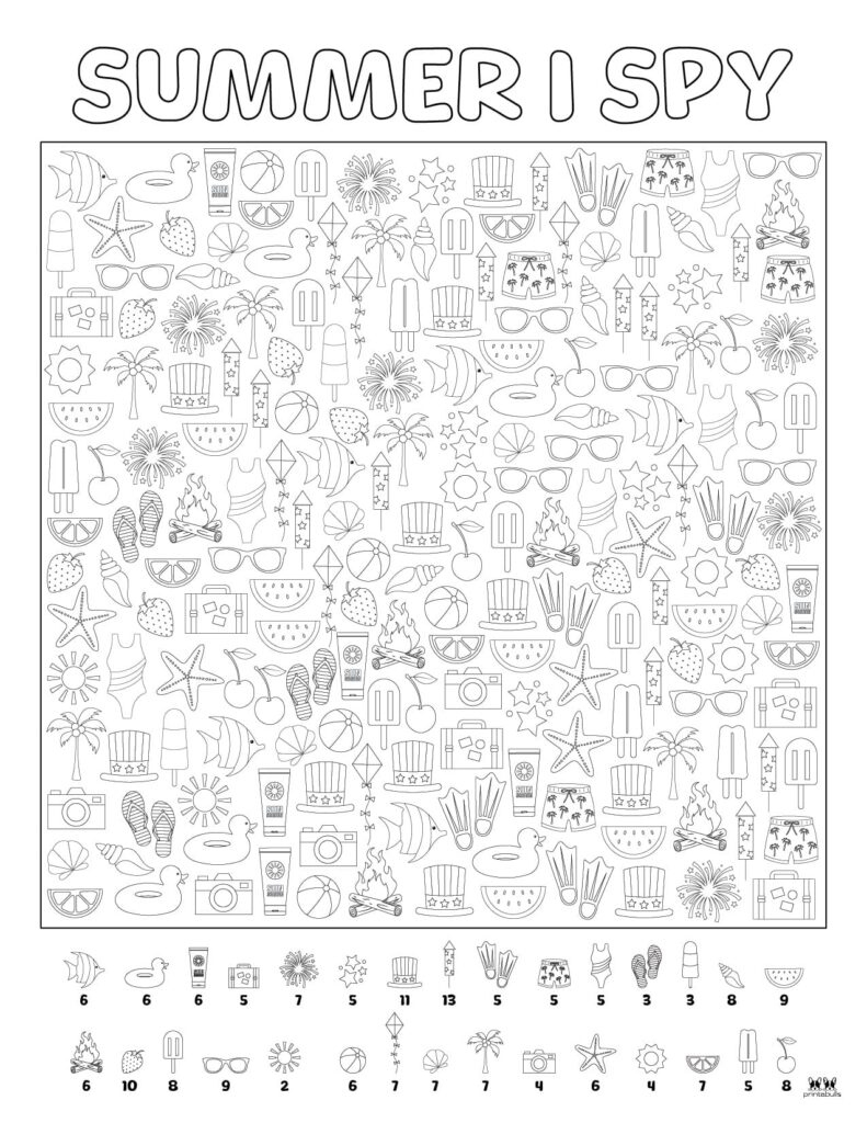 Summer I Spy - 4 Free Printables | Printabulls within I Spy Summer Free Printable