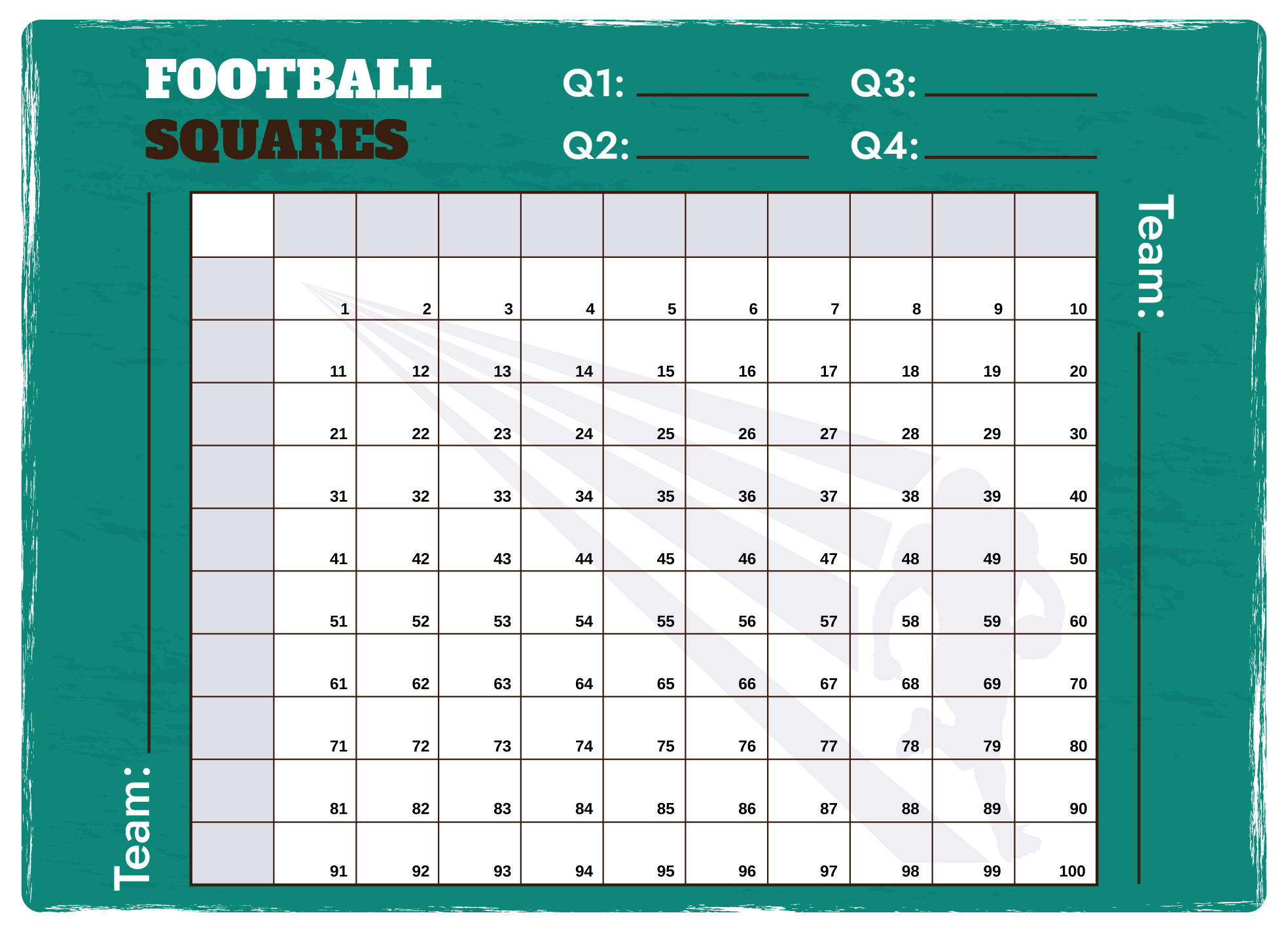 Super Bowl Squares With Numbers Free Google Docs Template - Gdoc.io within Printable 100 Square Football Pool