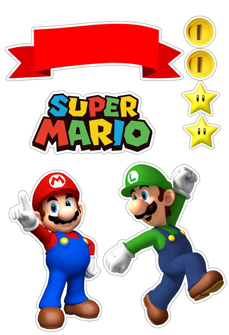 Super Mario Bros Free Printable Cake Toppers. regarding Super Mario Cake Topper Printable