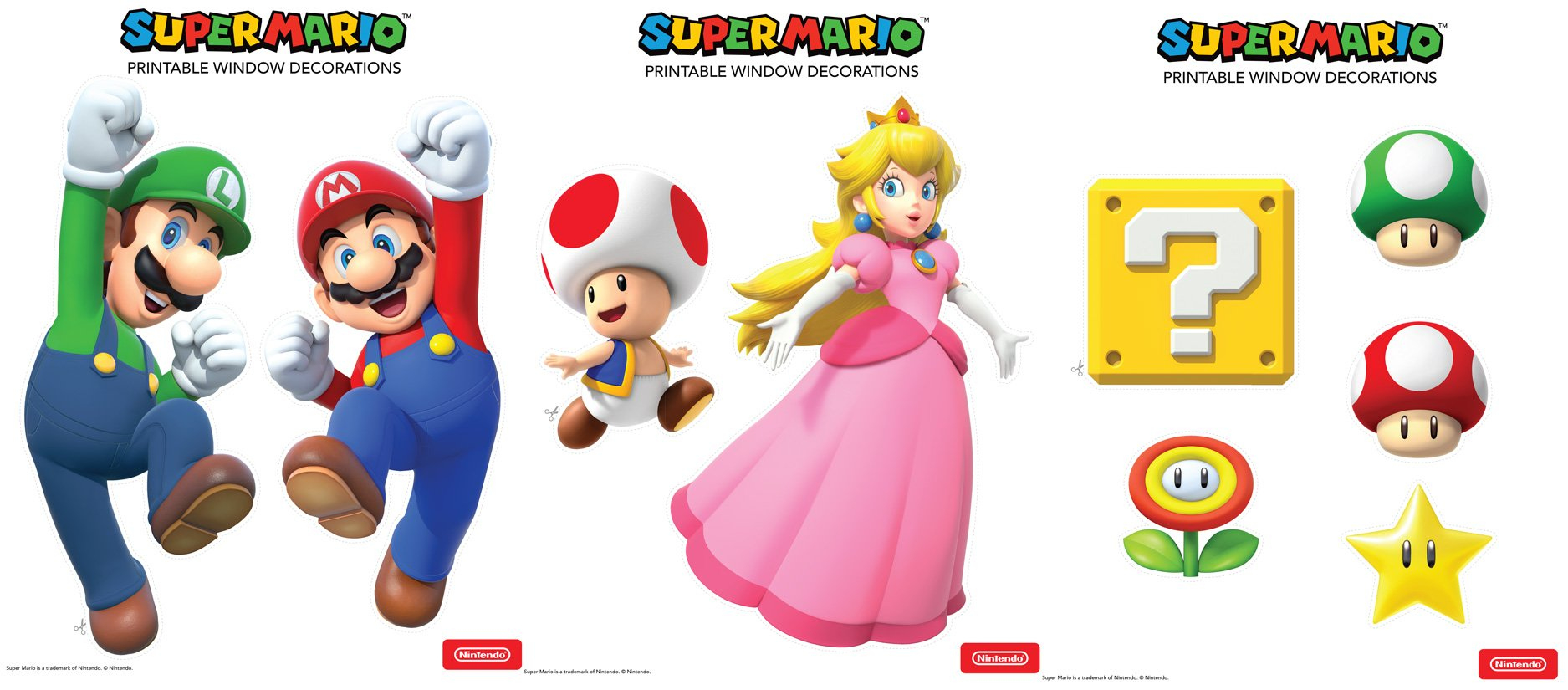 Super Mario Printable Decorations - Play Nintendo. pertaining to Super Mario Cake Topper Printable