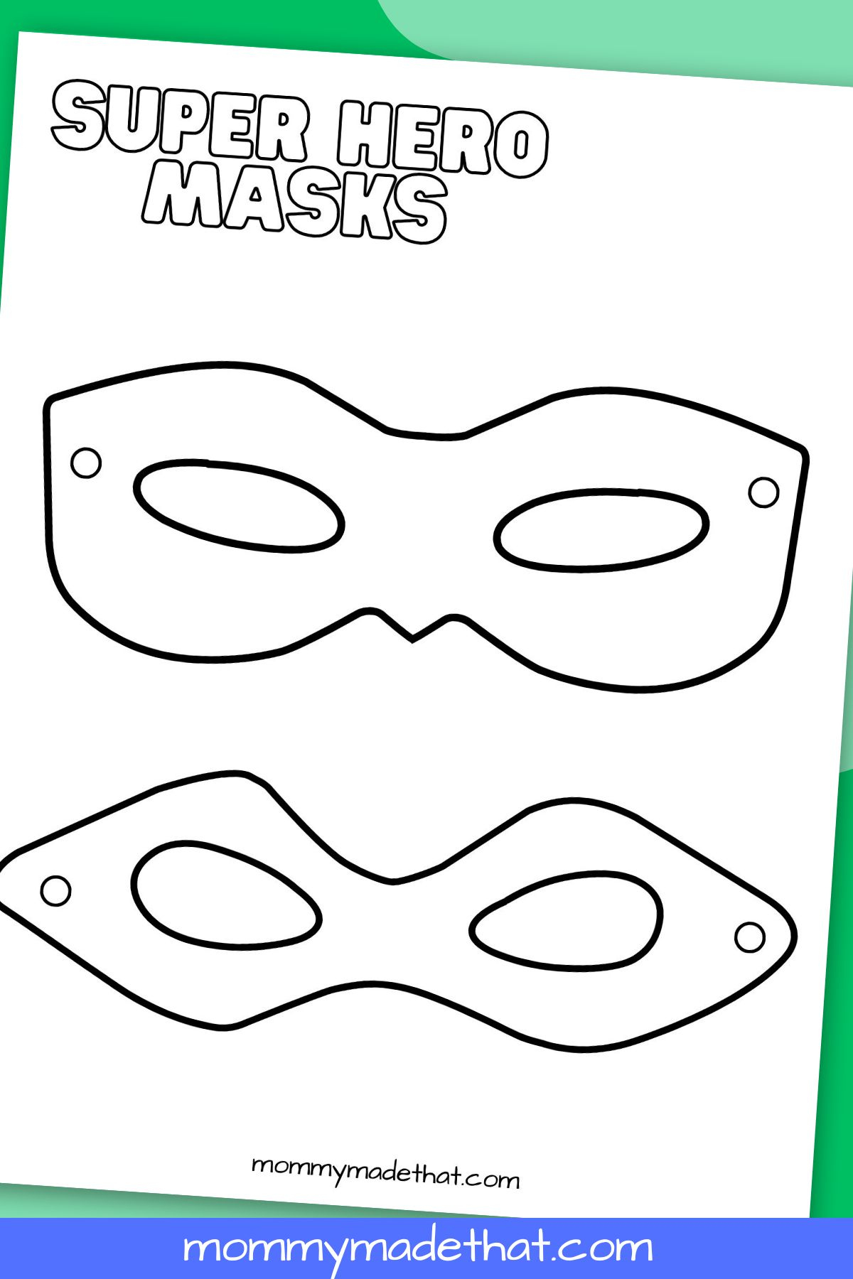 Superhero Mask Templates (Lots Of Free Printables!) within Actual Size Printable Superhero Mask Template