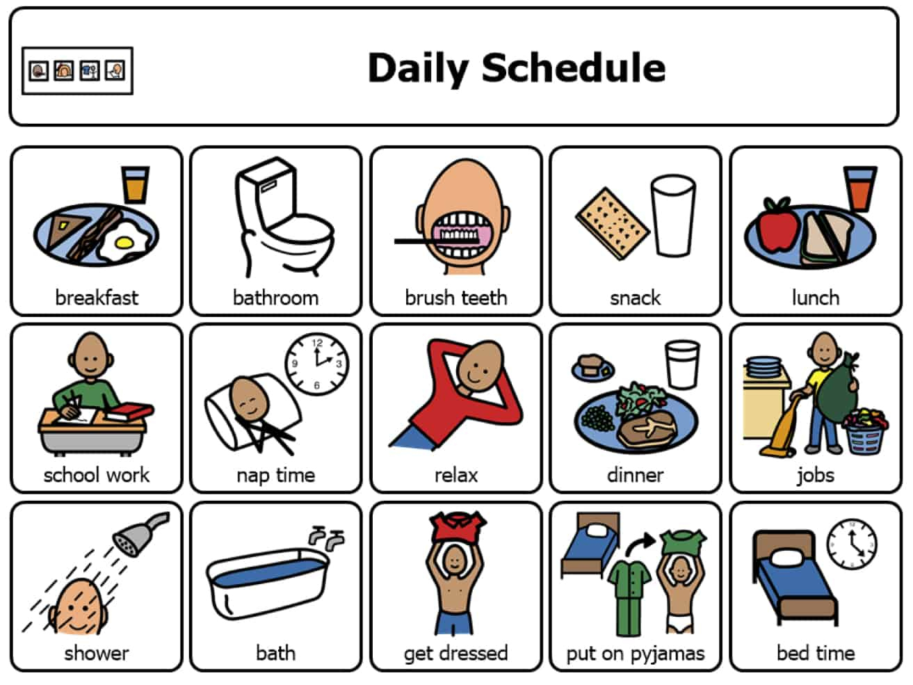 Supporting Autistic Children Using A Visual Scheduling Tool - The intended for Autism Visual Schedule Printables Free
