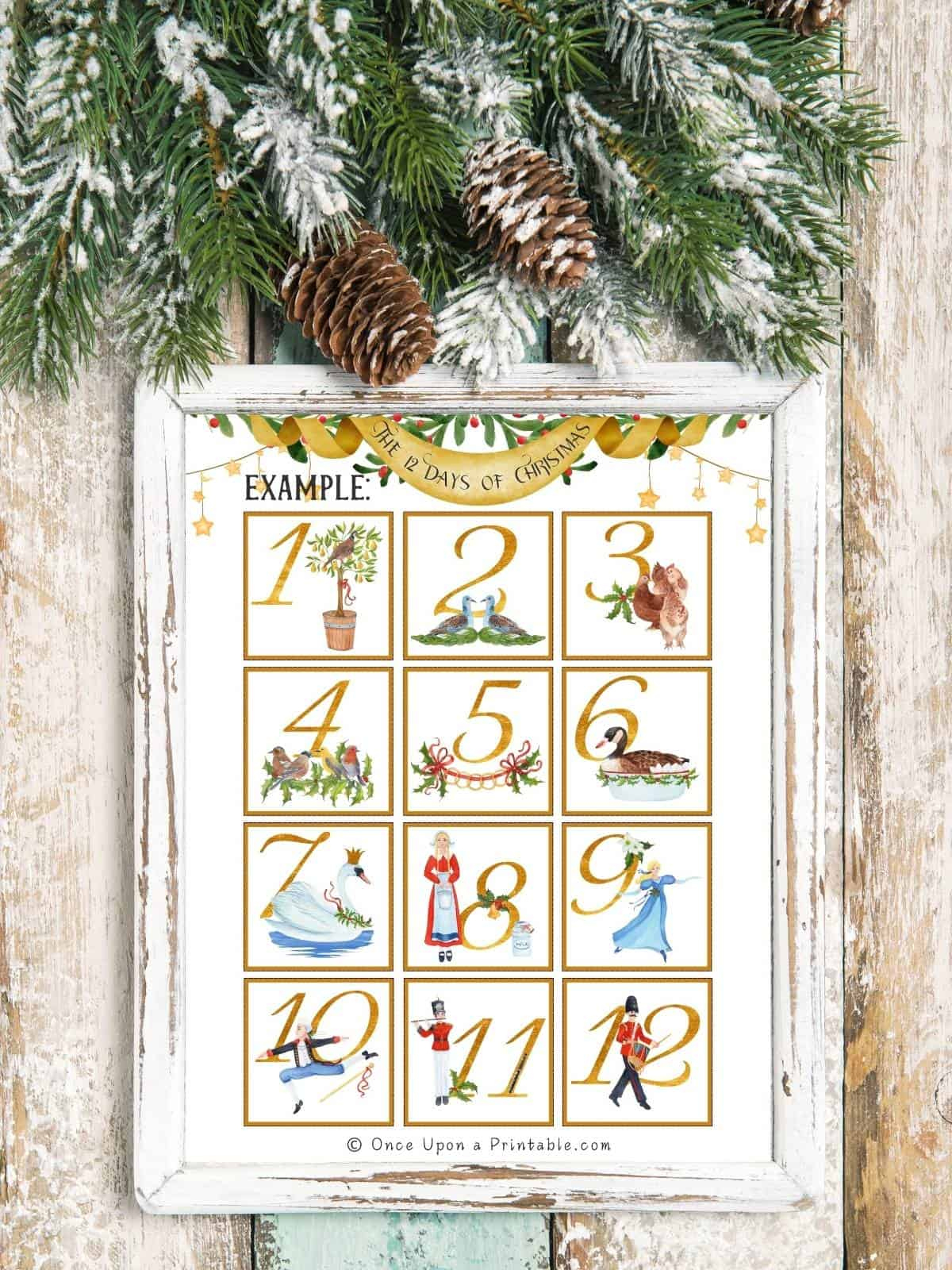 The 12 Days Of Christmas Countdowns (Free To Print!) - Once Upon A for Twelve Days of Christmas Pictures Printable