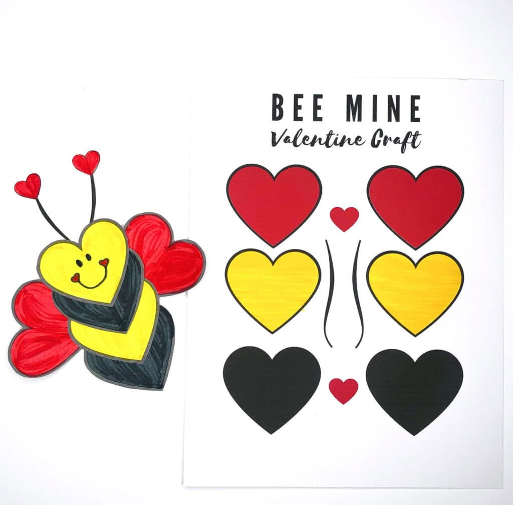 The Best Printable Valentine'S Day Bee Craft - Seasoned Sprinkles with Cut Printable Valentine Craft Templates