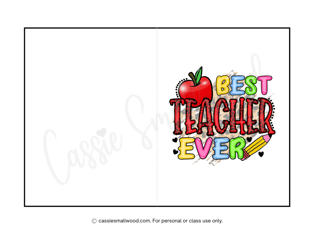 The Best Teacher Thank You Cards (21 Free Printables) - Cassie with regard to Free Printable Cards For Teachers