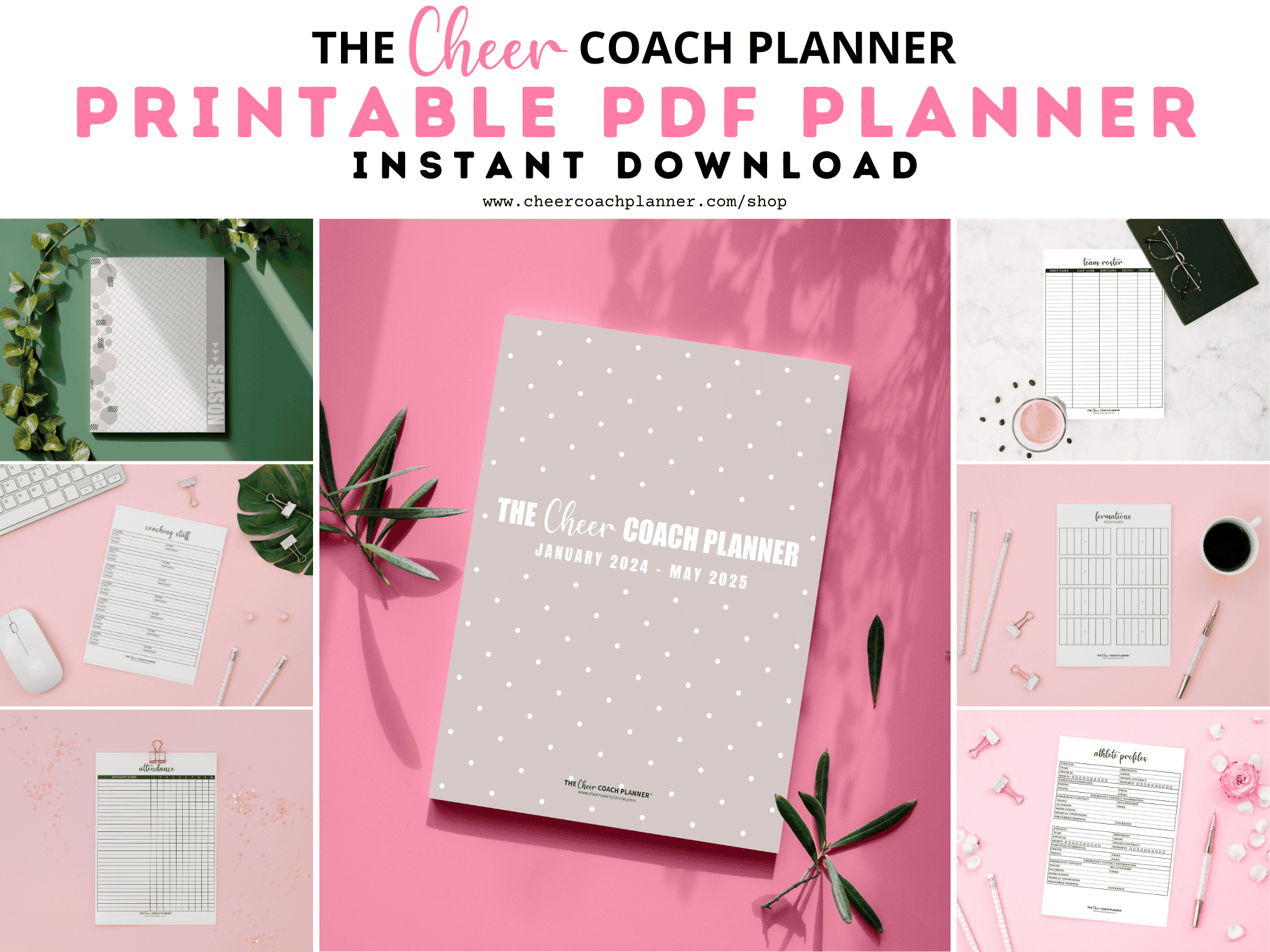 The Cheer Coach Planner Printable Pdf - January 2024 - May 2025 with Cheer Coach Binder Printables Free
