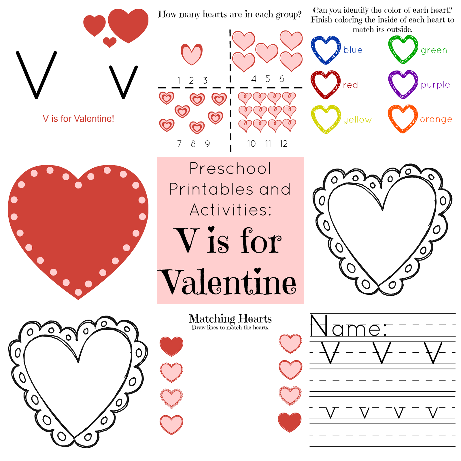 The Life Of Jennifer Dawn: V Is For Valentine Preschool Printables for Printable Valentine'S Activities For Preschool