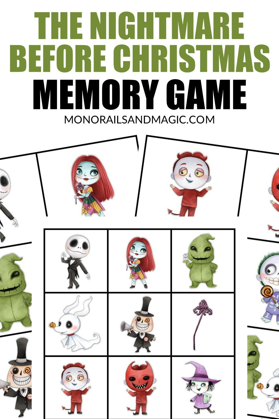 The Nightmare Before Christmas Memory Game Free Printable regarding Free Printable Nightmare Before Christmas Printables