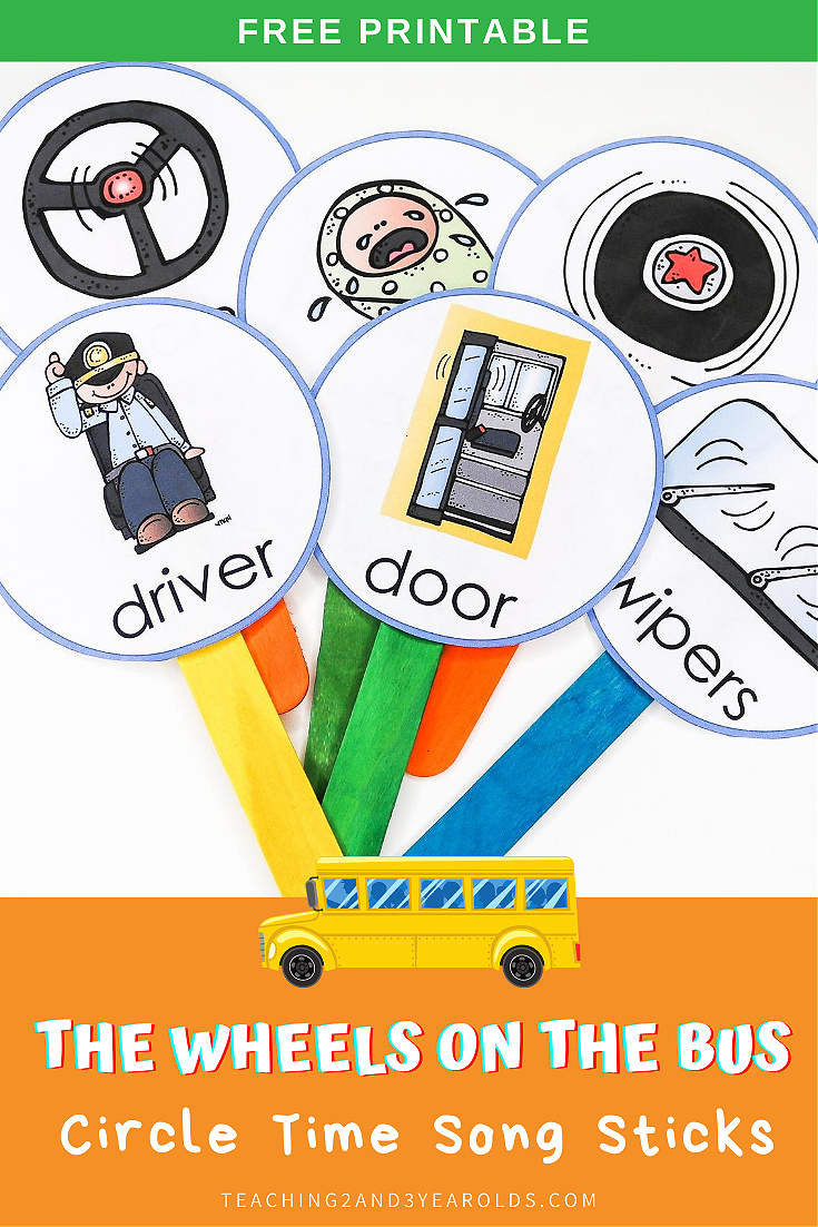 The Wheels On The Bus Printable Song Sticks with regard to Wheels on the Bus Printables
