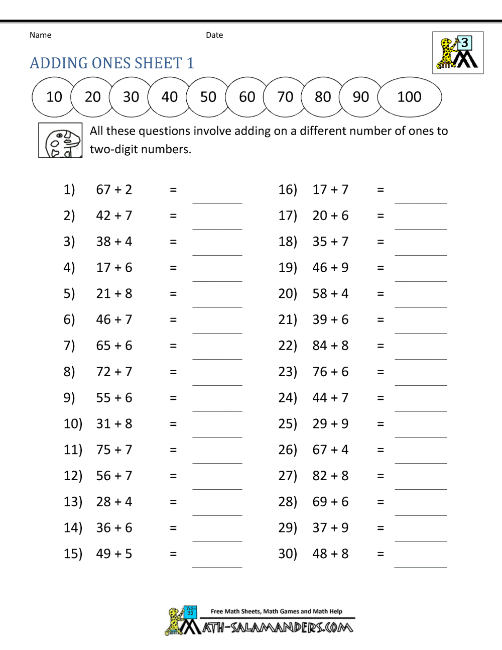 Third Grade Addition Worksheets intended for Printable Math Problems For 3Rd Graders