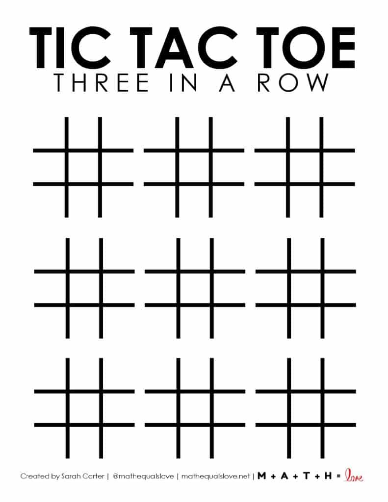 Tic Tac Toe Board Printable (Free Pdf Templates) inside Free Printable Tic Tac Toe