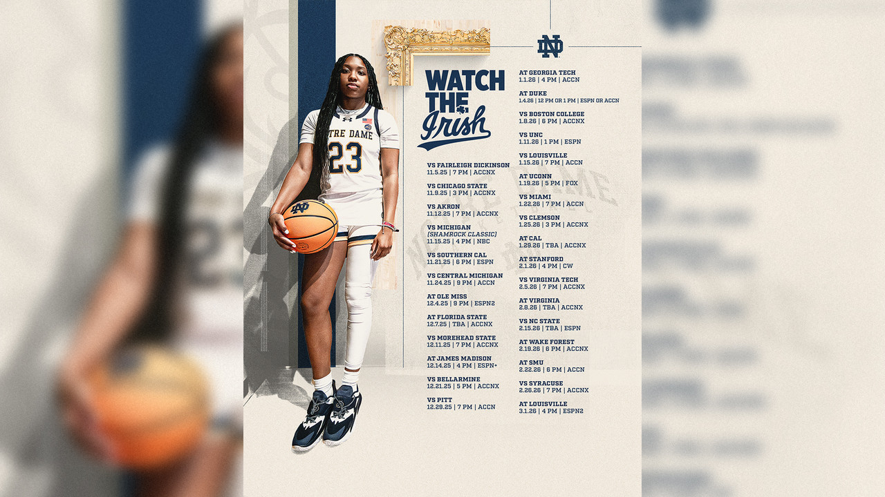 Times, Networks Announced For 2025-26 Season – Notre Dame Fighting with regard to South Carolina Women's Basketball Schedule 23 24 Printable