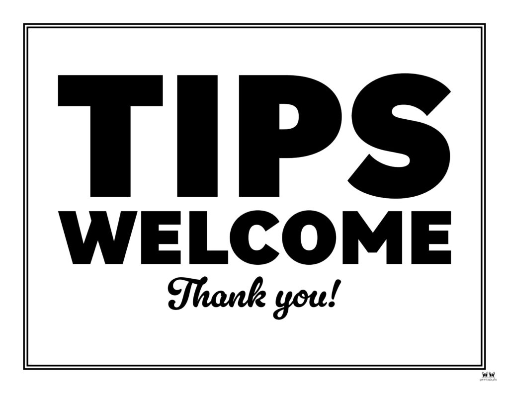 Tip Jar Signs - 12 Free Printables | Printabulls throughout Free Printable Tip Jar Signs