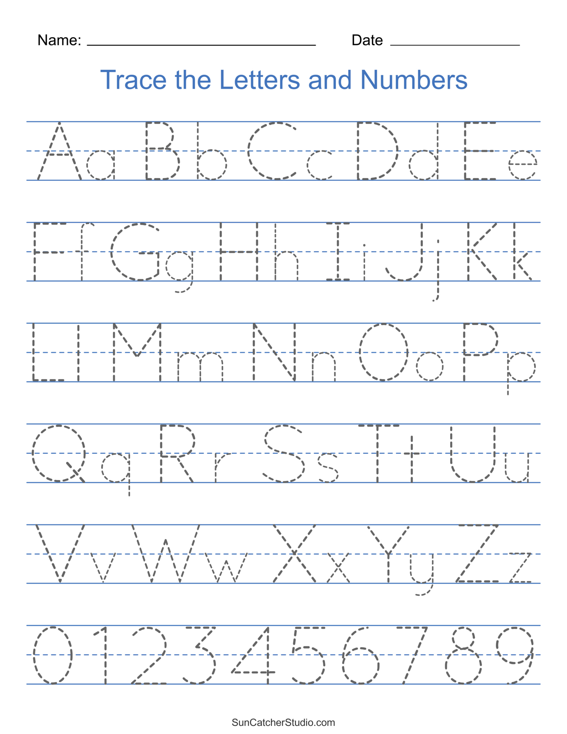 Tracing Alphabet Letters (Printable Handwriting Worksheets) – Free intended for Tracing Letters a Z Free Printable