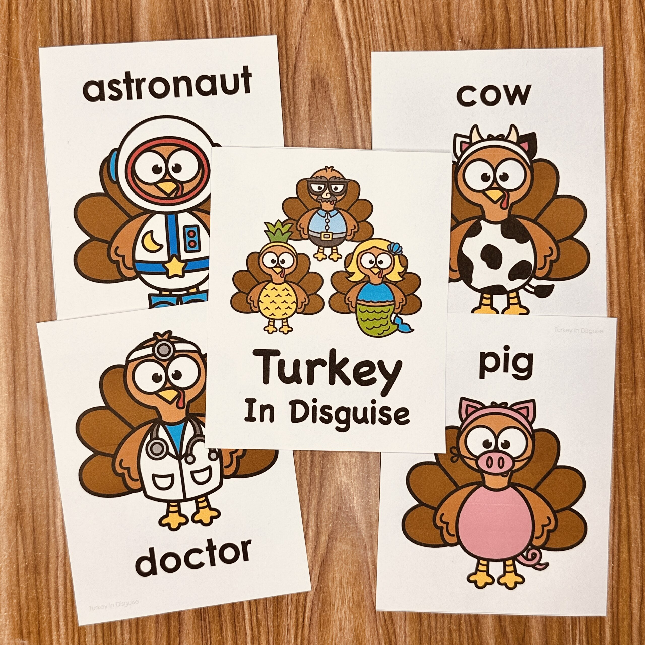 Turkey In Disguise Vocabulary Printables - Simply Kinder + in Disguise A Turkey Printable