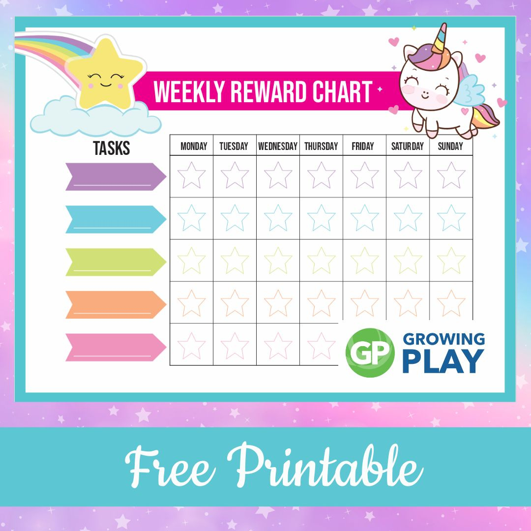Unicorn Reward Chart - Free Printable - Growing Play within Sticker Chart Printable Free Download