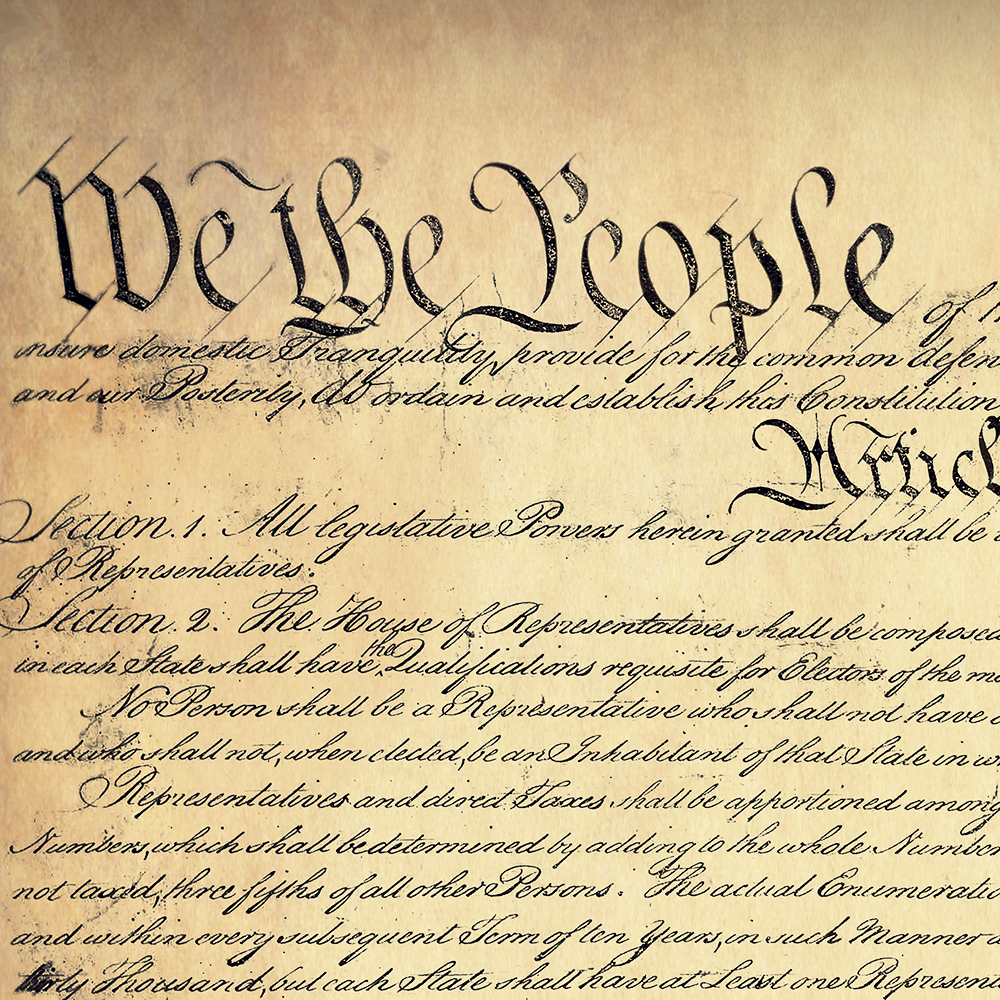 United States Constitution On A Parchment Paper Background within Us Constitution Full Text Printable