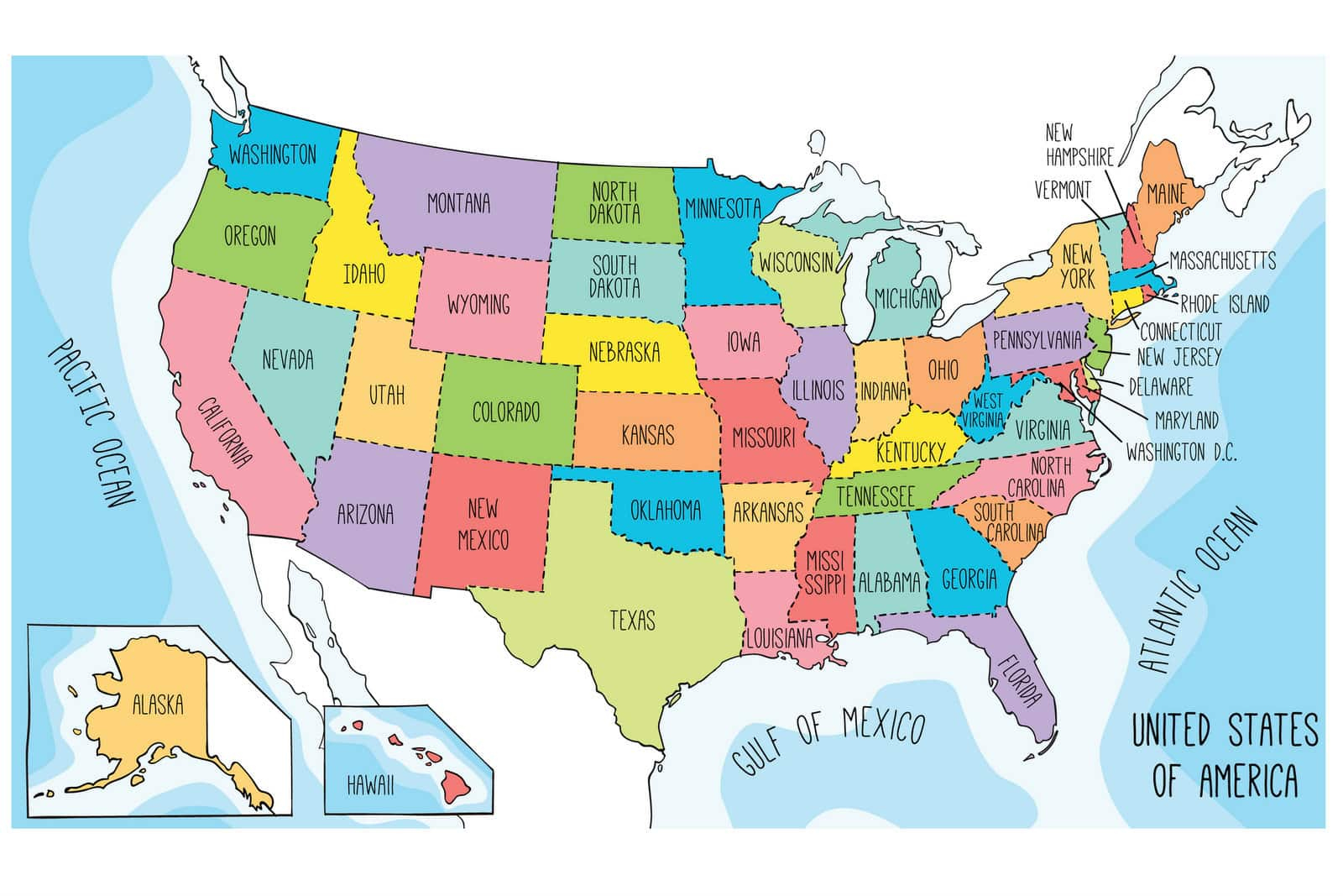 Us Maps To Print And Color - Includes State Names, At in Large Printable Map Of United States