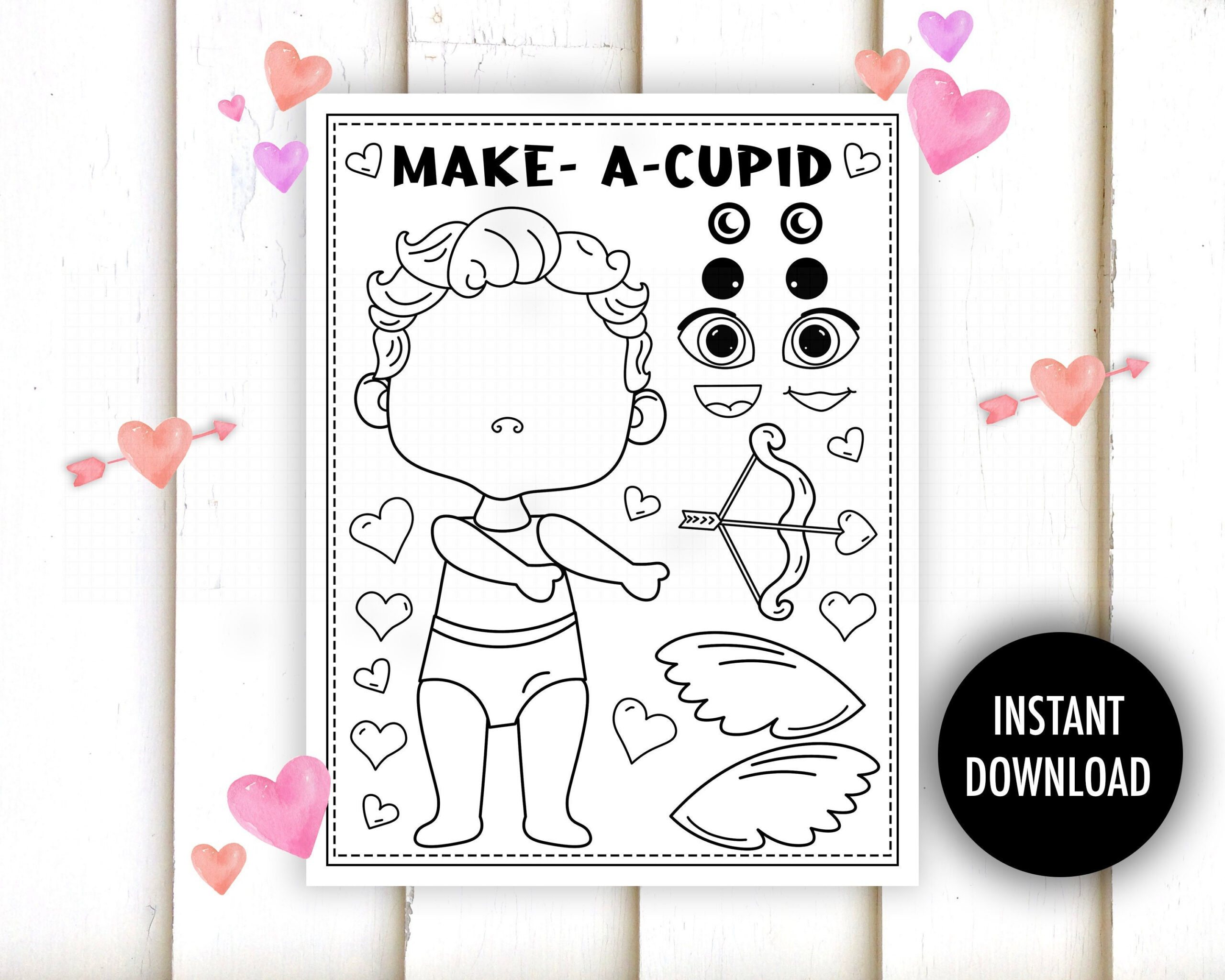 Valentine Cut And Paste Printable - "Valentine Crafts" Cupid intended for Cut Printable Valentine Craft Templates