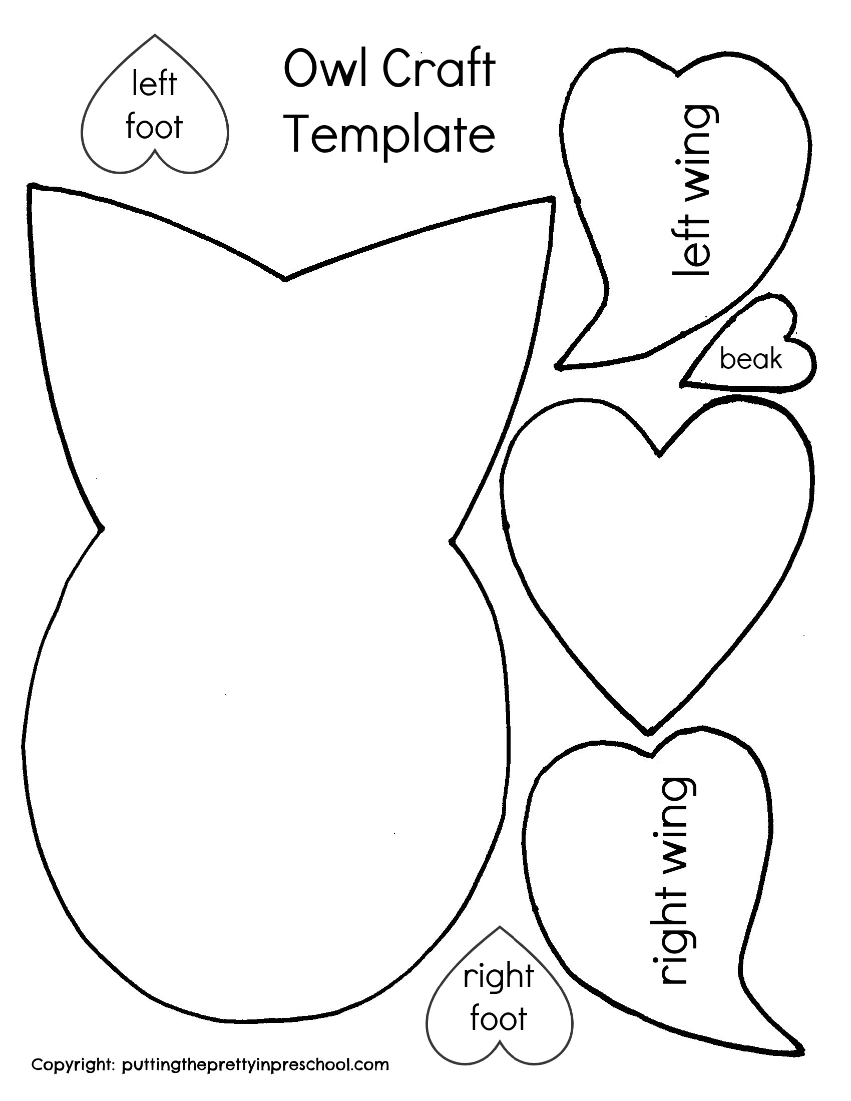 Valentine'S Day Owl Craft in Cut Printable Valentine Craft Templates