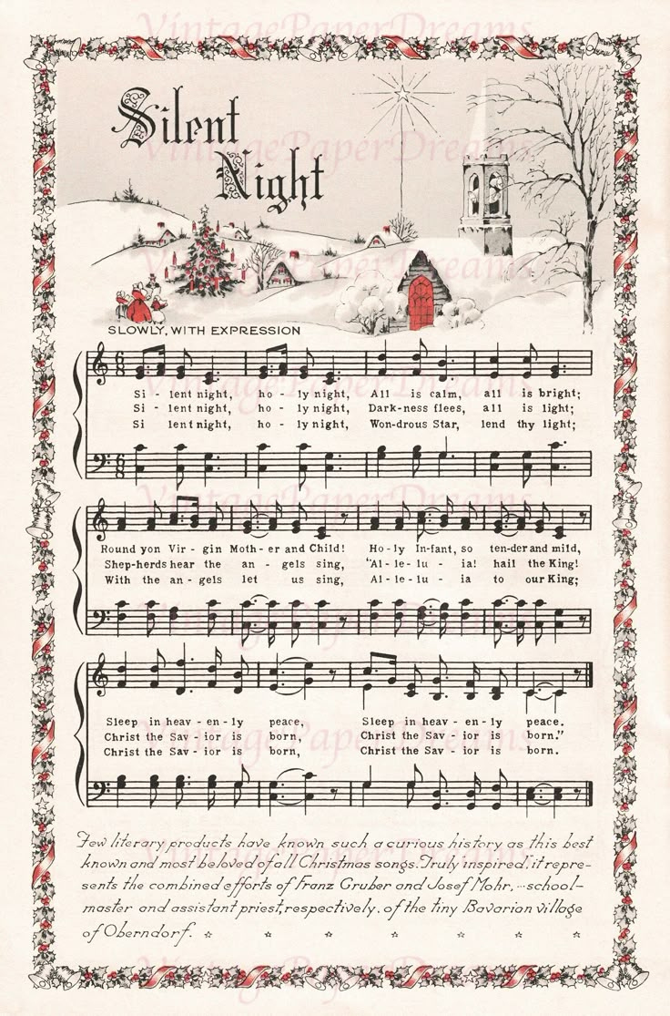 Vintage Printable Christmas Carol Sheet Music Pdf • Traditional intended for Printable Christmas Songs Sheet Music