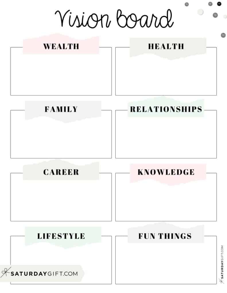 Vision Board Template - 27 Cute (&Free) Dream Board Printables pertaining to Free Printables For Vision Boards
