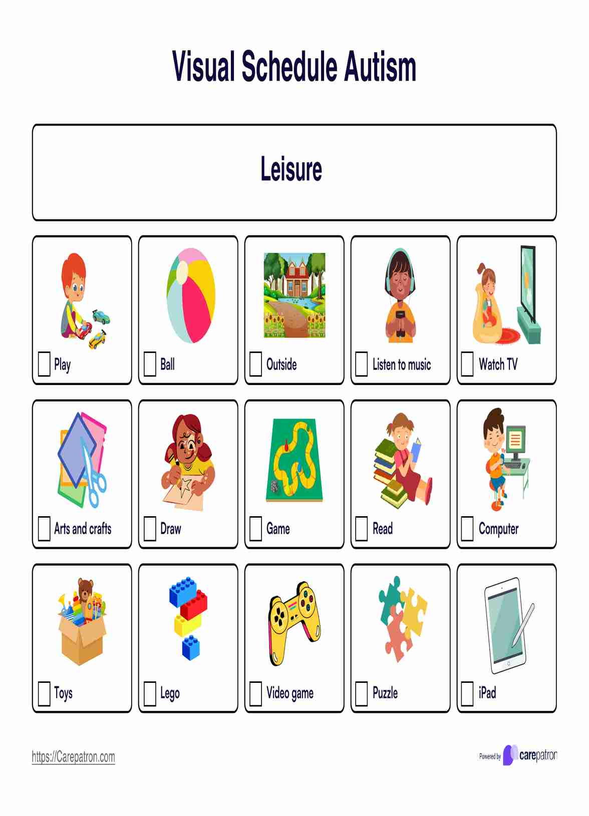 Visual Schedule Autism inside Autism Visual Schedule Printables Free