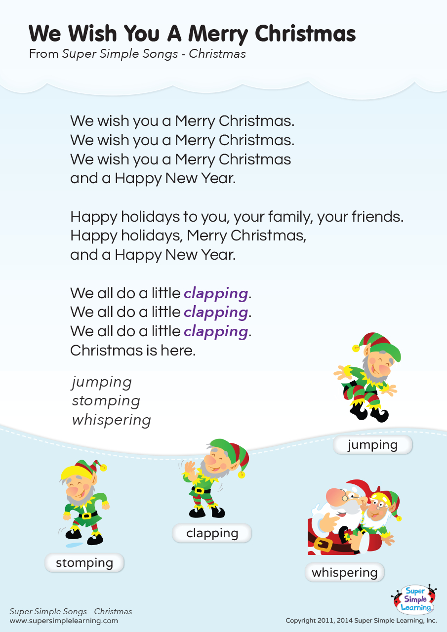 We Wish You A Merry Christmas Lyrics Poster - Super Simple with regard to Lyrics to We Wish You a Merry Christmas Printable