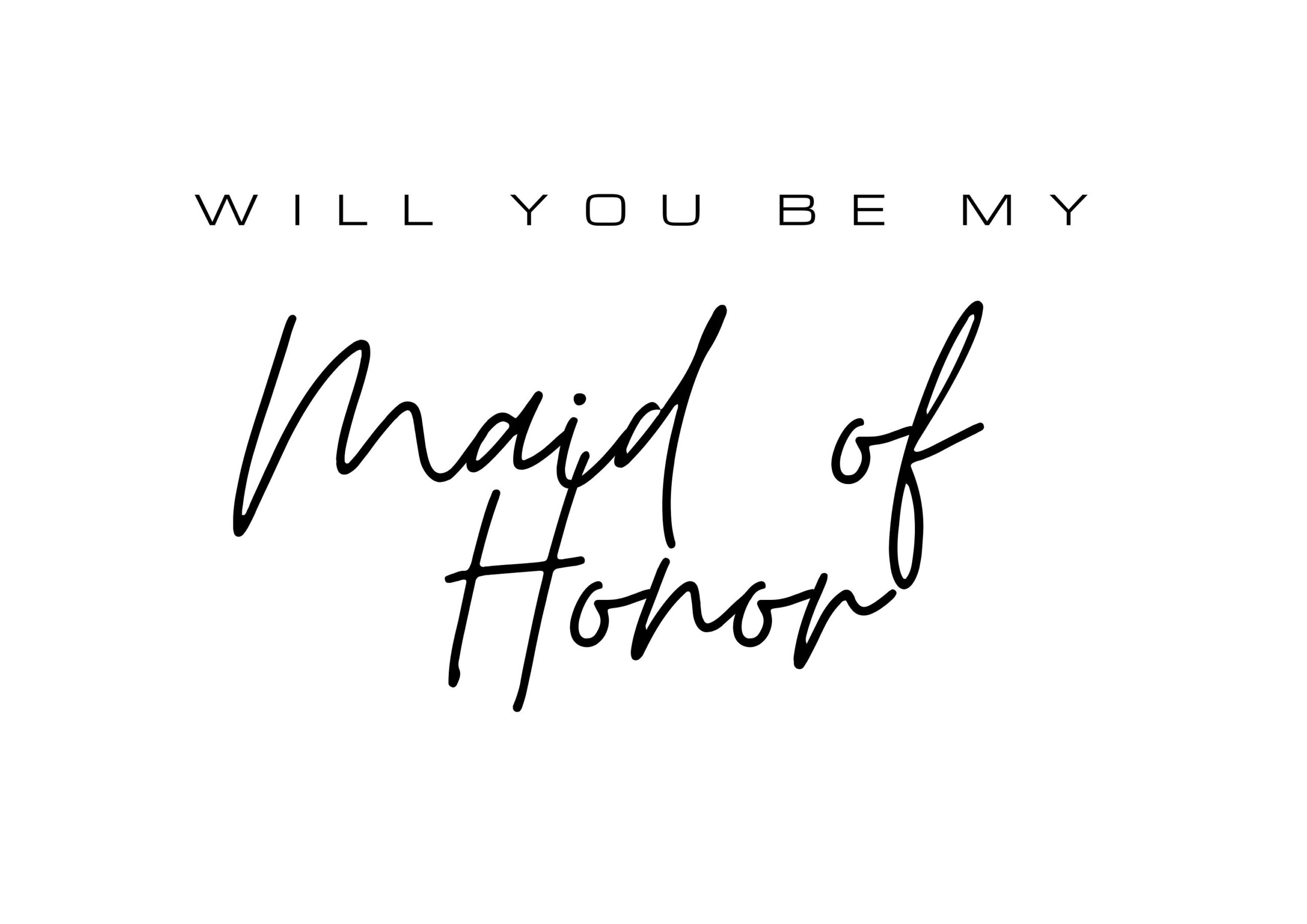 Will You Be My Maid Of Honor, Maid Of Honor, Minimalist, Printable, Instant Download, Digital Download with regard to Will You Be My Maid of Honor Printable