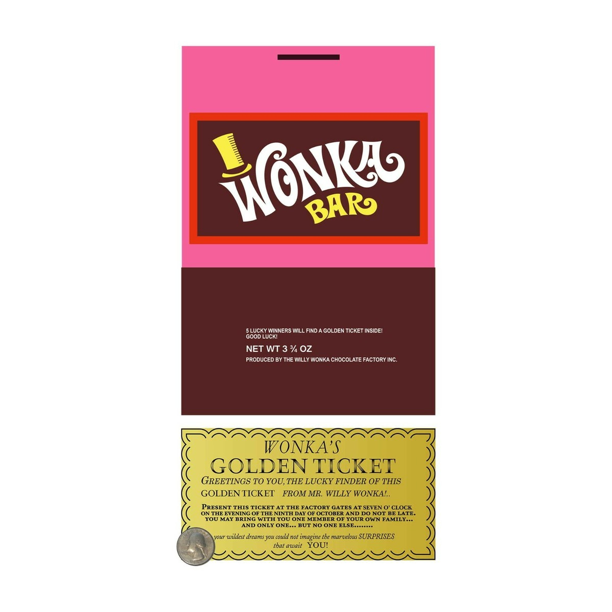 Willy Wonka "Wonka Bar" Candy Bar Wrapper + Golden Ticket | Ebay.de regarding Wonka Chocolate Bar Wrapper Printable