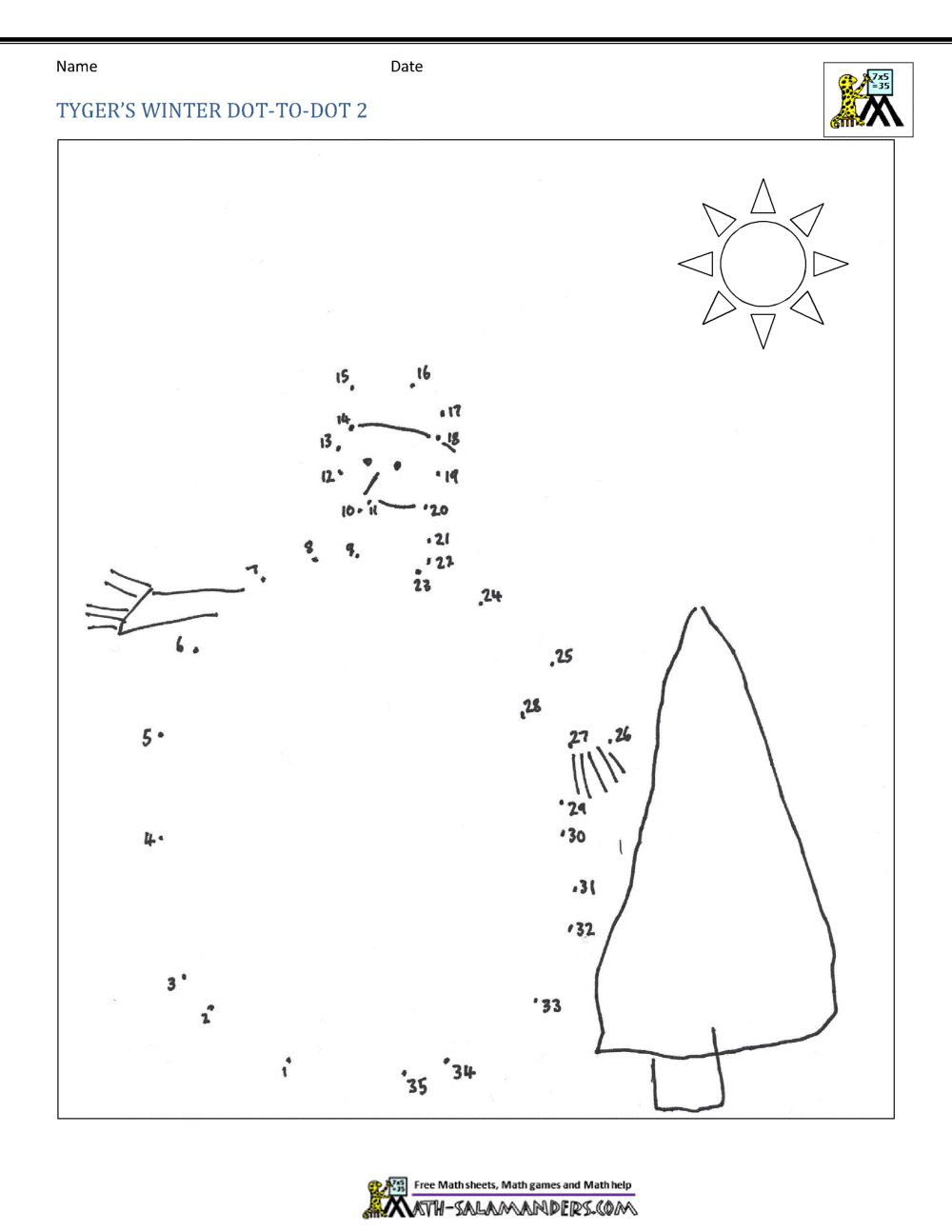 Winter Dot To Dot with regard to Winter Dot to Dot Free Printables