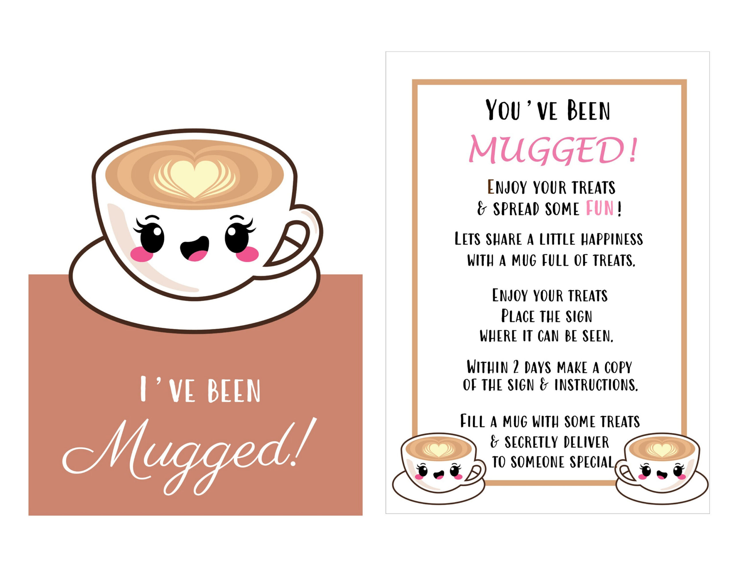 You'Ve Been Mugged - Printable Instructions, Sign, And Treat Bag for You'Ve Been Mugged Printable