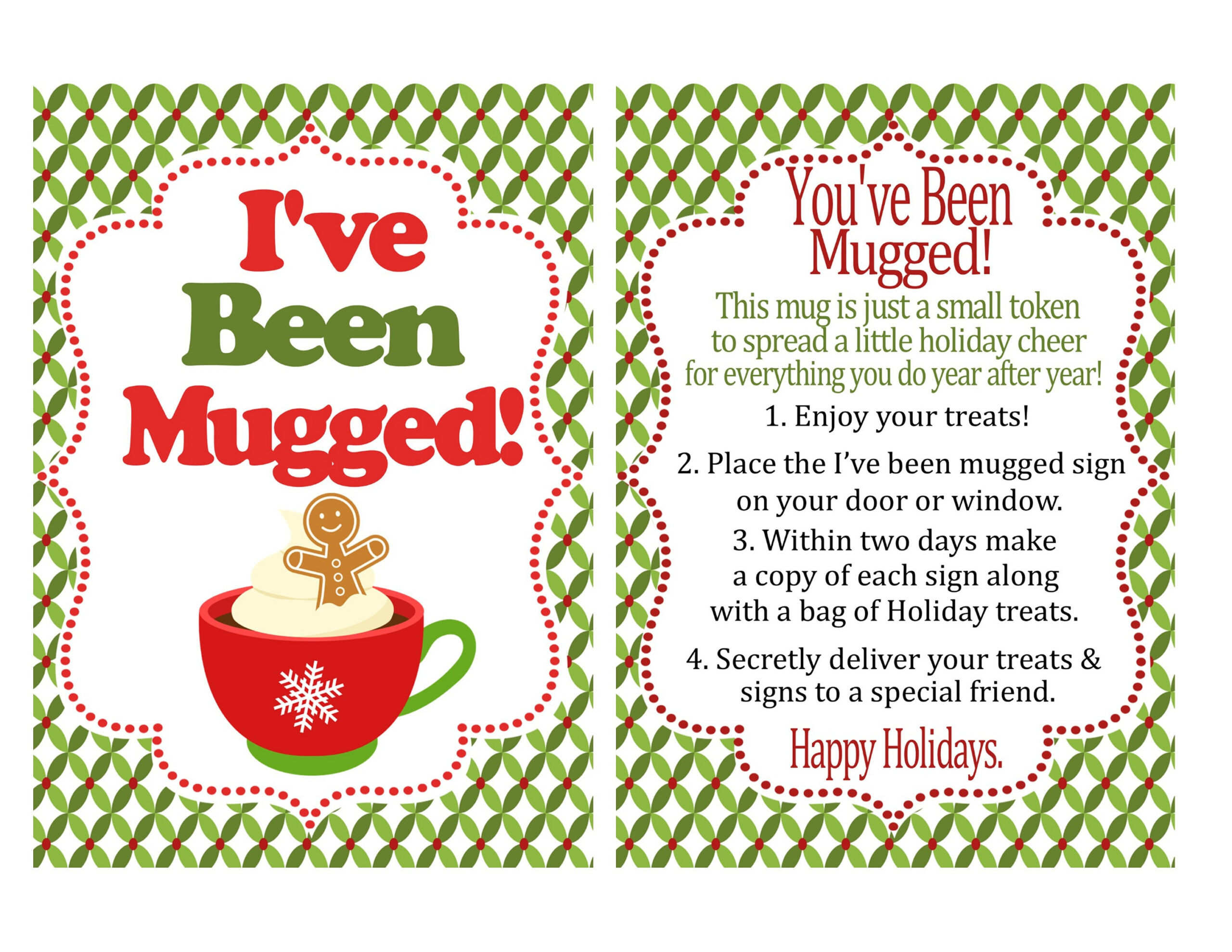 You'Ve Been Mugged - Printable Instructions, Sign, And Treat Bag intended for You've Been Mugged Printable
