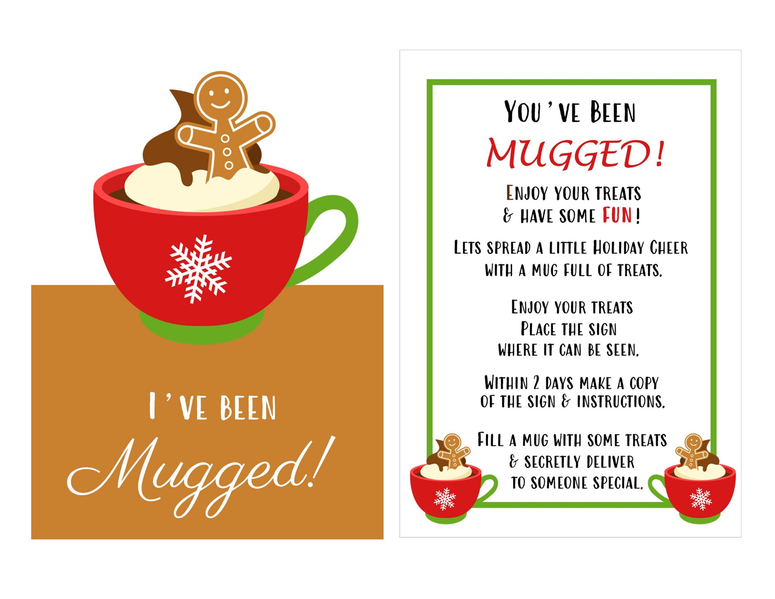You'Ve Been Mugged - Printable Instructions, Sign, And Treat Bag with regard to You've Been Mugged Printable